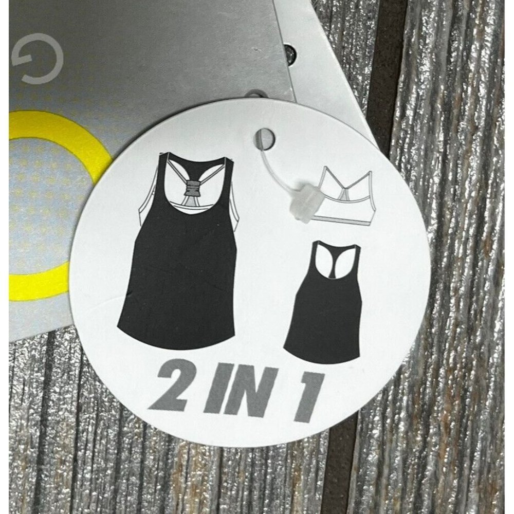 NWT GO by Gossip Sporty Splice Tankini Small Swimsuit Top Sports Bra Coral Gray - Picture 9 of 11